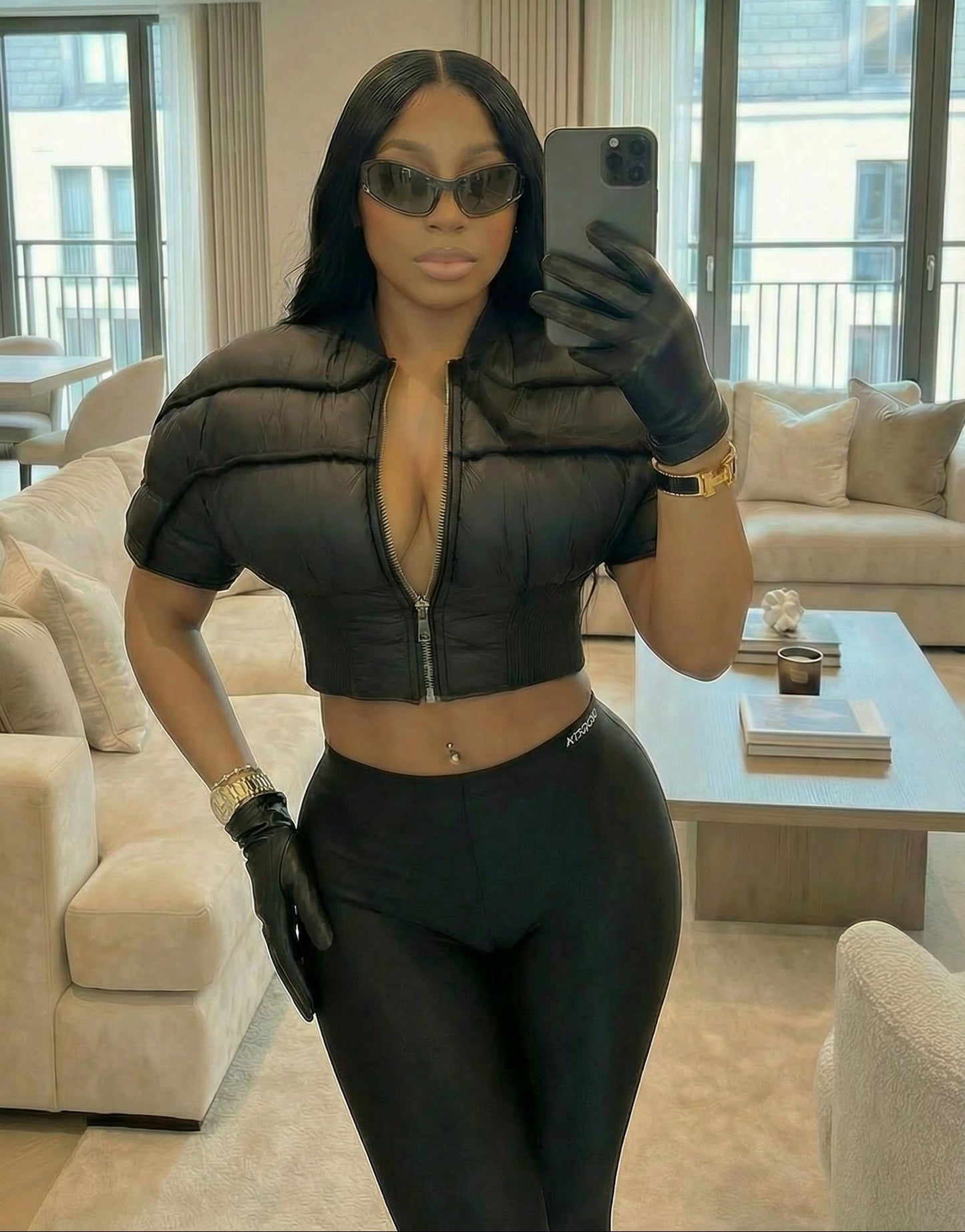 Cropped puffer jacket